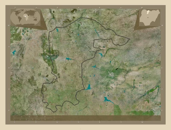 Katsina Estado Nigéria Mapa Satélite Alta Resolução Mapa Localização Auxiliar — Fotografia de Stock