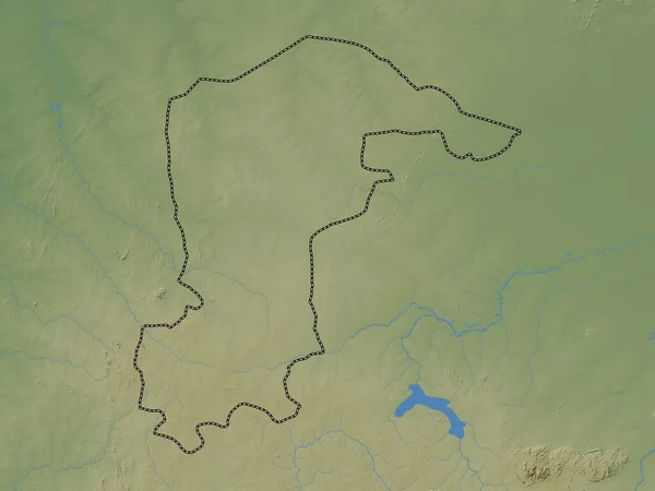 Кацина Штат Нигерия Цветная Карта Высот Озерами Реками — стоковое фото