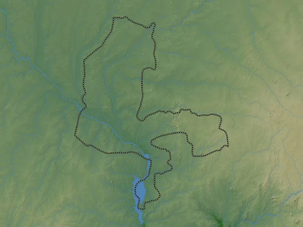 Kebbi État Nigeria Carte Altitude Colorée Avec Lacs Rivières — Photo