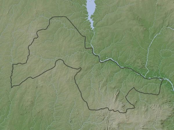 ナイジェリアの州 湖や川とWikiスタイルで着色された標高マップ — ストック写真