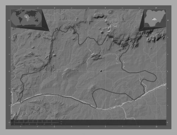 Nassarawa Estado Nigeria Mapa Elevación Bilevel Con Lagos Ríos Mapas —  Fotos de Stock