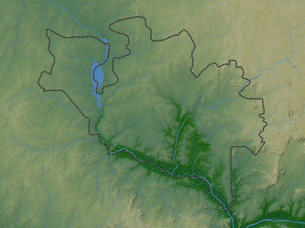 Нігер Штат Нігерія Кольорові Карти Висот Озерами Річками — стокове фото