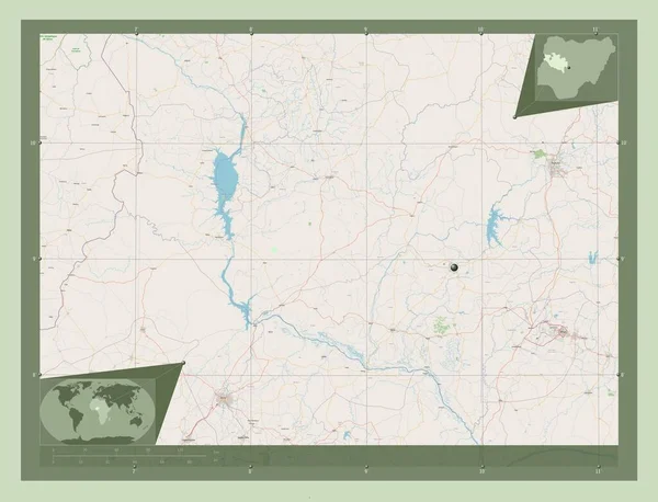 Нігер Штат Нігерія Відкрита Карта Вулиць Кутові Допоміжні Карти Місцезнаходження — стокове фото