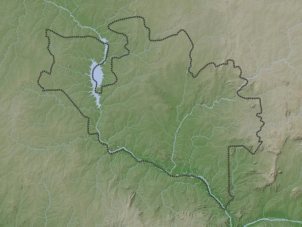 Niger Negara Bagian Nigeria Peta Ketinggian Diwarnai Dalam Gaya Wiki — Stok Foto