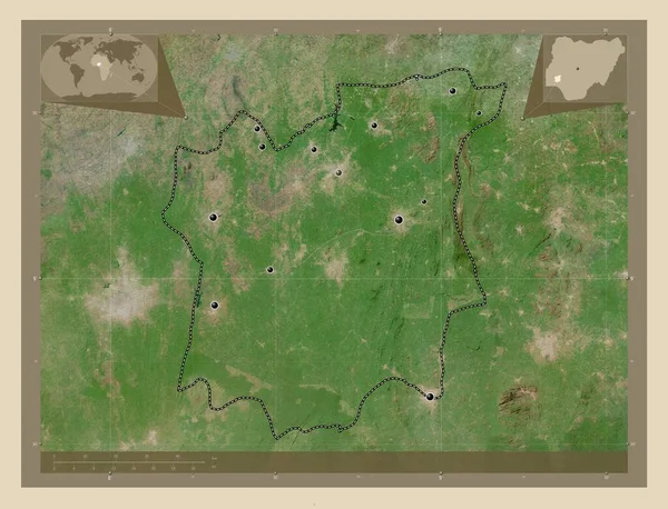 Osun Estado Nigéria Mapa Satélite Alta Resolução Locais Das Principais — Fotografia de Stock