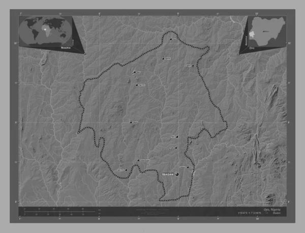 Στην Πολιτεία Της Νιγηρίας Bilevel Υψομετρικός Χάρτης Λίμνες Και Ποτάμια — Φωτογραφία Αρχείου