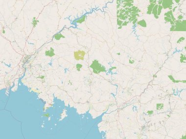 P 'yongan-bukto, Kuzey Kore vilayeti. Açık Sokak Haritası