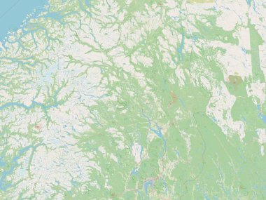 Innlandet, Norveç Bölgesi. Açık Sokak Haritası