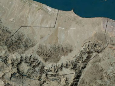 Al Batinah Güney, Umman bölgesi. Yüksek çözünürlüklü uydu haritası