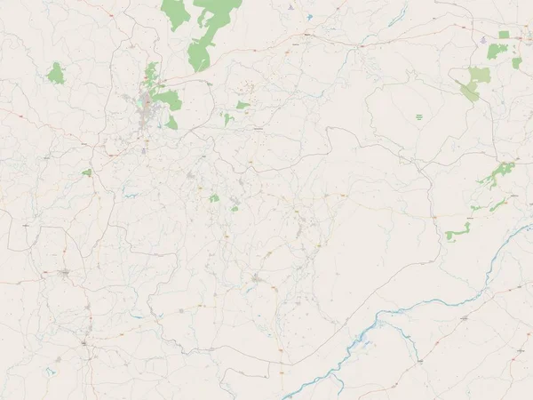 Plateau Stan Nigeria Otwarta Mapa Ulic — Zdjęcie stockowe
