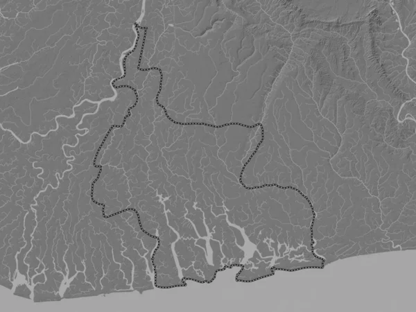 Rivers État Nigeria Carte Altitude Bilevel Avec Lacs Rivières — Photo