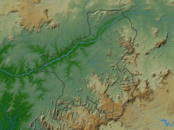 Taraba Stát Nigérie Barevná Mapa Jezery Řekami — Stock fotografie