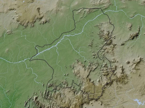 Taraba Stan Nigeria Mapa Wzniesień Kolorowa Stylu Wiki Jeziorami Rzekami — Zdjęcie stockowe