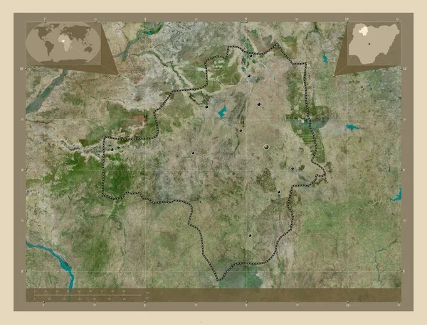 Zamfara Estado Nigéria Mapa Satélite Alta Resolução Locais Das Principais — Fotografia de Stock