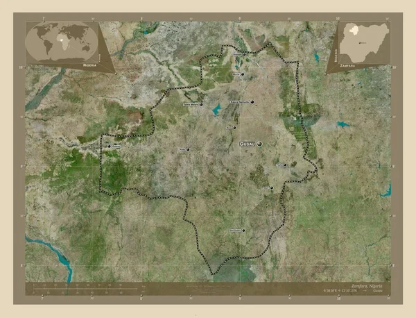 Zamfara Estado Nigéria Mapa Satélite Alta Resolução Locais Nomes Das — Fotografia de Stock
