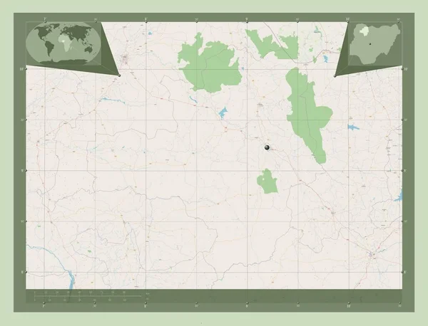 Zamfara Stan Nigeria Otwórz Mapę Ulic Pomocnicze Mapy Położenia Narożnika — Zdjęcie stockowe