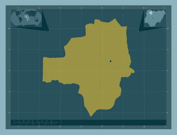 Замфара Штат Нигерия Твердая Форма Цвета Вспомогательные Карты Расположения Углов — стоковое фото