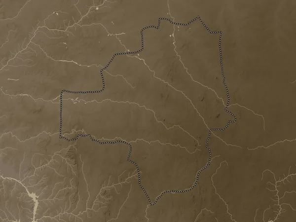 Замфара Штат Нигерия Карта Высот Окрашенная Сепиевые Тона Озерами Реками — стоковое фото