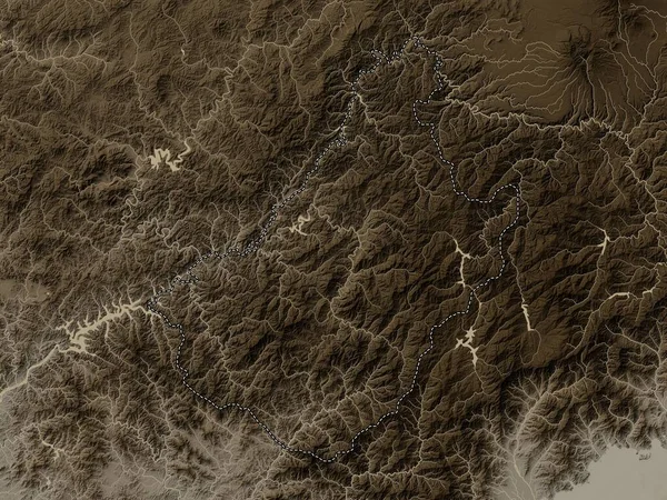 Σαγκάγκ Ντο Επαρχία Της Βόρειας Κορέας Υψόμετρο Χάρτη Χρωματισμένο Τόνους — Φωτογραφία Αρχείου