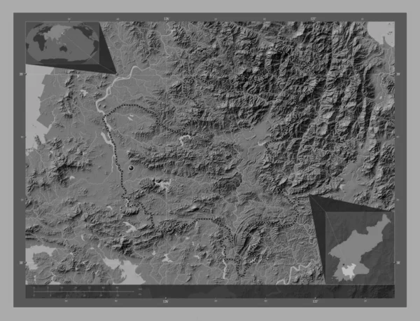 Хванхе Бутто Провінція Північна Корея Білевелівська Карта Висот Озерами Річками — стокове фото