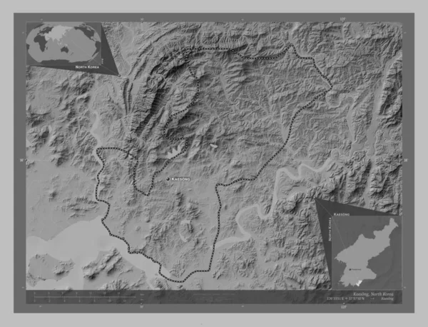 Kaesong Zvláštní Správní Oblast Severní Koreje Výškové Mapy Jezery Řekami — Stock fotografie