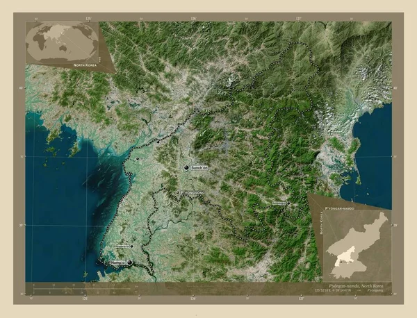 Yongan Namdo Επαρχία Της Βόρειας Κορέας Υψηλής Ανάλυσης Δορυφορικός Χάρτης — Φωτογραφία Αρχείου
