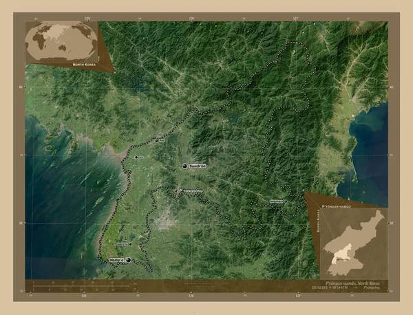 Yongan Namdo Provincie Severní Korea Satelitní Mapa Nízkým Rozlišením Umístění — Stock fotografie