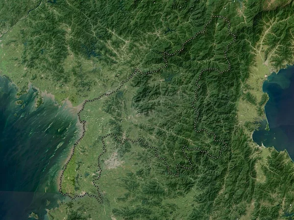 Yongan Namdo Провінція Північна Корея Супутникова Карта Низької Роздільної Здатності — стокове фото