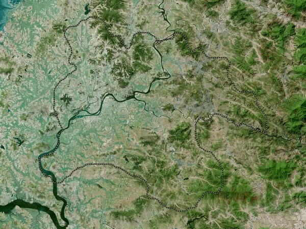 Yongyang Ciudad Especial Corea Del Norte Mapa Satélite Alta Resolución — Foto de Stock