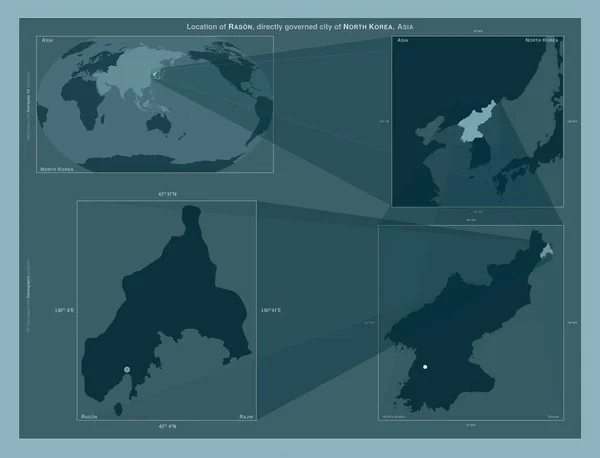 Razão Cidade Diretamente Governada Coreia Norte Diagrama Mostrando Localização Região — Fotografia de Stock