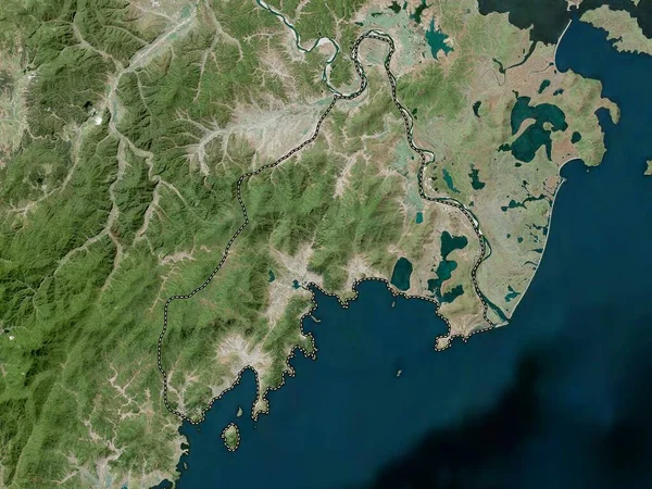 Rason Direkt Styrd Stad Nordkorea Högupplöst Satellitkarta — Stockfoto