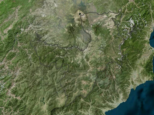 Ryanggang Provinsi Korea Utara Peta Satelit Resolusi Tinggi — Stok Foto
