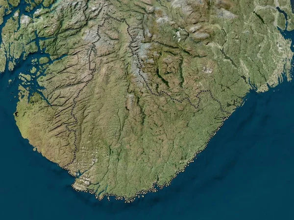 Agder Κομητεία Της Νορβηγίας Δορυφορικός Χάρτης Υψηλής Ανάλυσης — Φωτογραφία Αρχείου