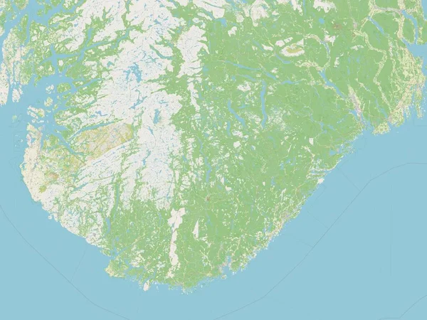 Агдер Графство Норвегия Карта Улиц — стоковое фото
