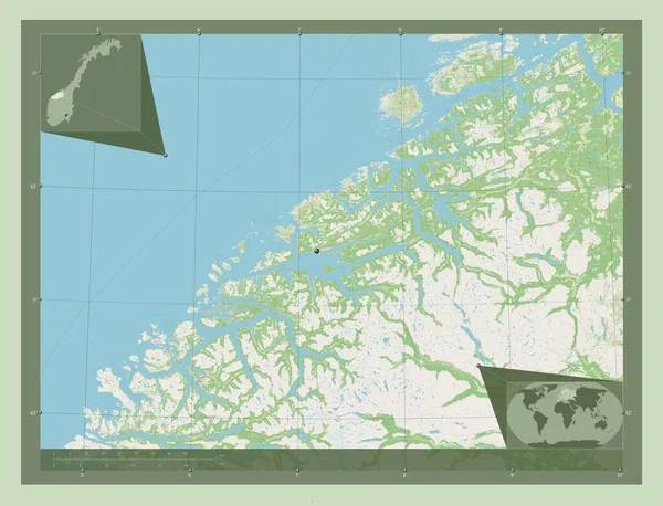Heer Romsdal Provincie Noorwegen Open Plattegrond Hulplocatiekaarten Hoek — Stockfoto