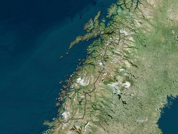 Nordland Provincie Noorwegen Satellietkaart Met Hoge Resolutie — Stockfoto