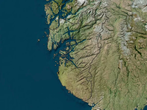 Rogaland Okres Norsko Satelitní Mapa Vysokým Rozlišením — Stock fotografie