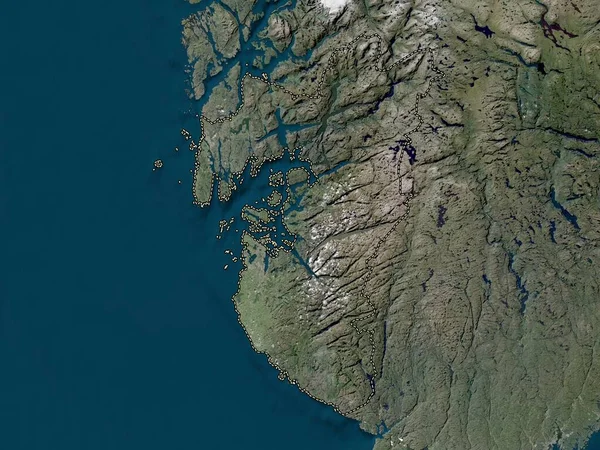 Rogaland Okręg Norwegii Mapa Satelitarna Niskiej Rozdzielczości — Zdjęcie stockowe