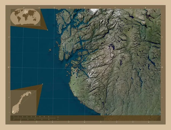 Rogaland Condado Noruega Mapa Satelital Baja Resolución Ubicaciones Las Principales —  Fotos de Stock