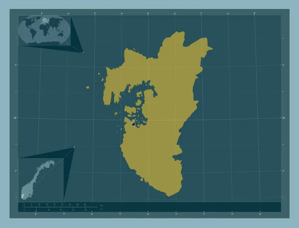 Rogaland Contea Norvegia Forma Tinta Unita Mappa Della Posizione Ausiliaria — Foto Stock