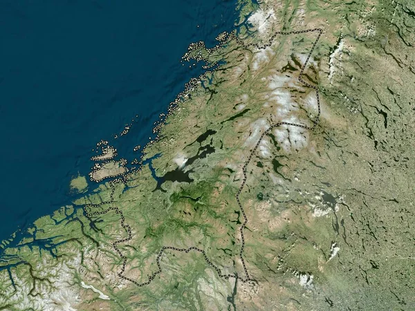Trndelag Επαρχία Της Νορβηγίας Δορυφορικός Χάρτης Υψηλής Ανάλυσης — Φωτογραφία Αρχείου