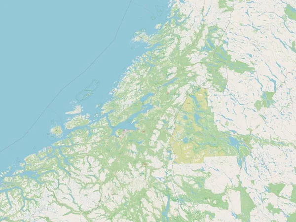 Trndelag Condado Noruega Abrir Mapa Ruas — Fotografia de Stock