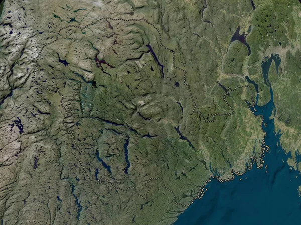 ノルウェーの郡であるVestfold Telemark 低解像度衛星地図 — ストック写真