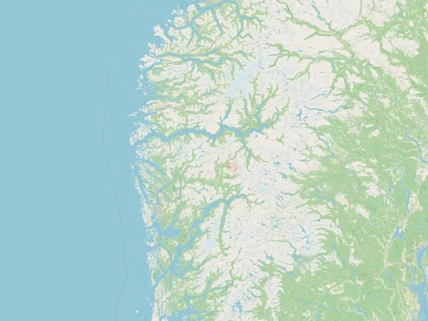 Vestland Condado Noruega Mapa Calle Abierto — Foto de Stock