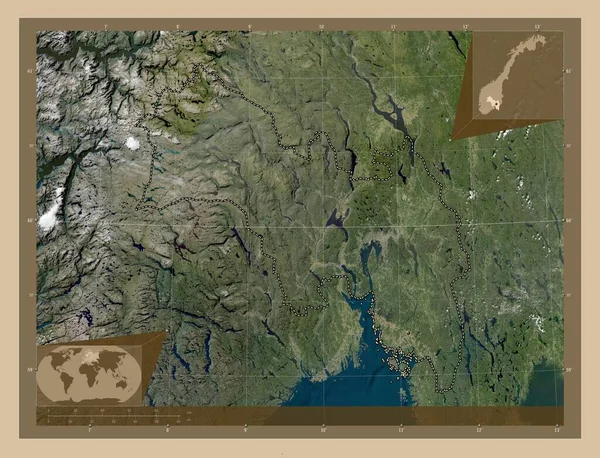Viken Κομητεία Της Νορβηγίας Δορυφορικός Χάρτης Χαμηλής Ανάλυσης Γωνιακοί Χάρτες — Φωτογραφία Αρχείου