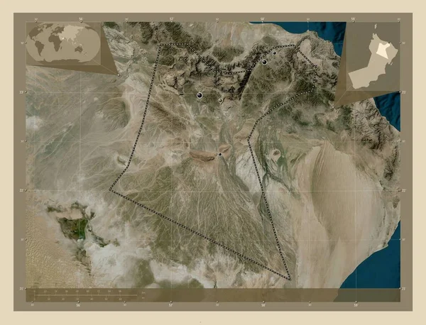 Dakhliyah Regione Dell Oman Mappa Satellitare Alta Risoluzione Località Delle — Foto Stock