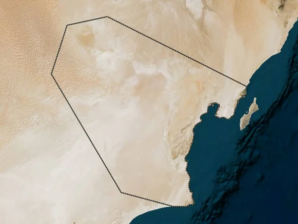 Wusta Región Omán Mapa Satelital Baja Resolución — Foto de Stock
