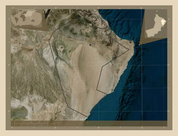 Ash Sharqiyah Norte Región Omán Mapa Satelital Alta Resolución Ubicaciones —  Fotos de Stock