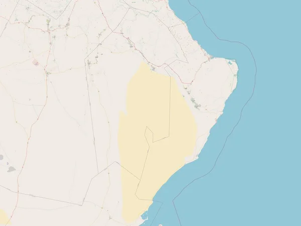 Ash Sharqiyah North Regione Dell Oman Mappa Stradale Aperta — Foto Stock