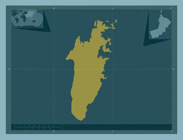 阿曼省Musandam 固体的颜色形状 角辅助位置图 — 图库照片